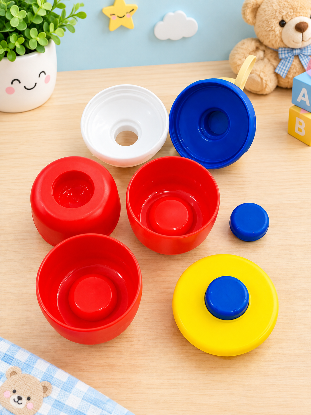 Stackable Multi-Color Travel Snack and Formula Container