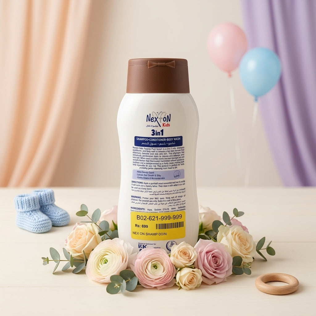 Nexton Kids Coconut Pure Splash 3-in-1 Shampoo, Conditioner & Body Wash – 250ml