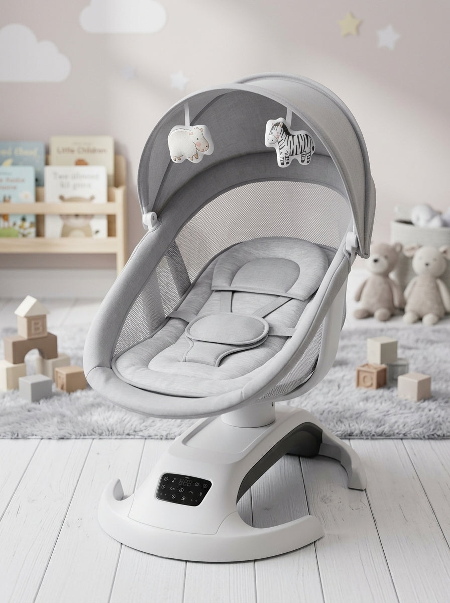 Baby Swing Chair with Canopy and Animal Toys
