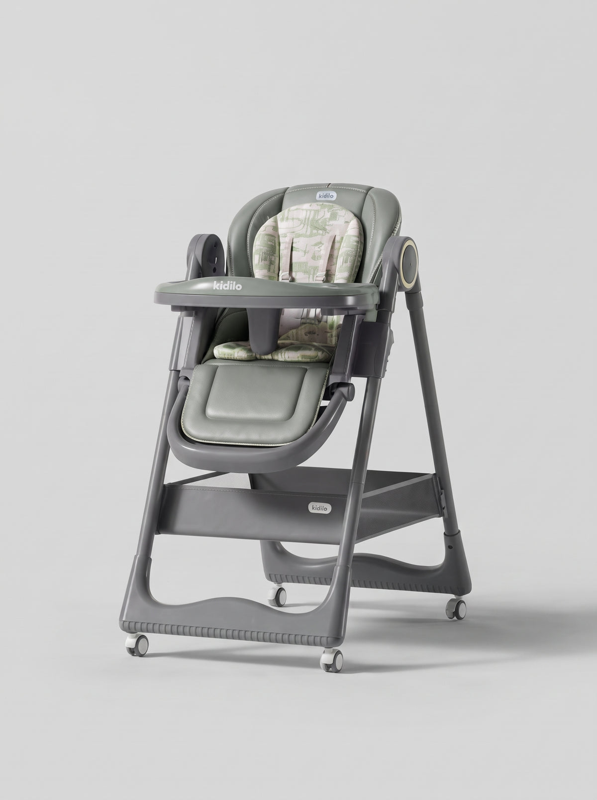 Baby High Chair with Storage Basket