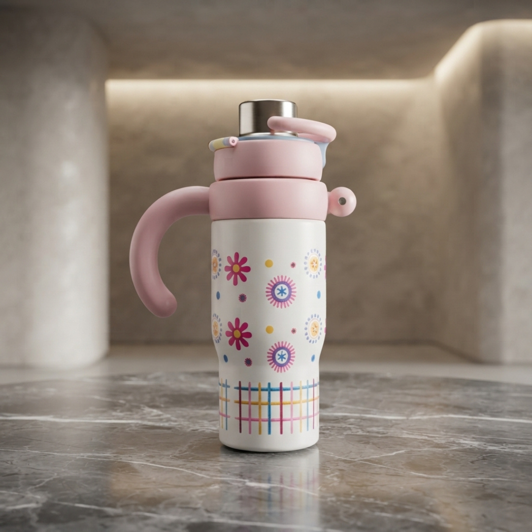 Floral Pattern Insulated Sport Water Bottle