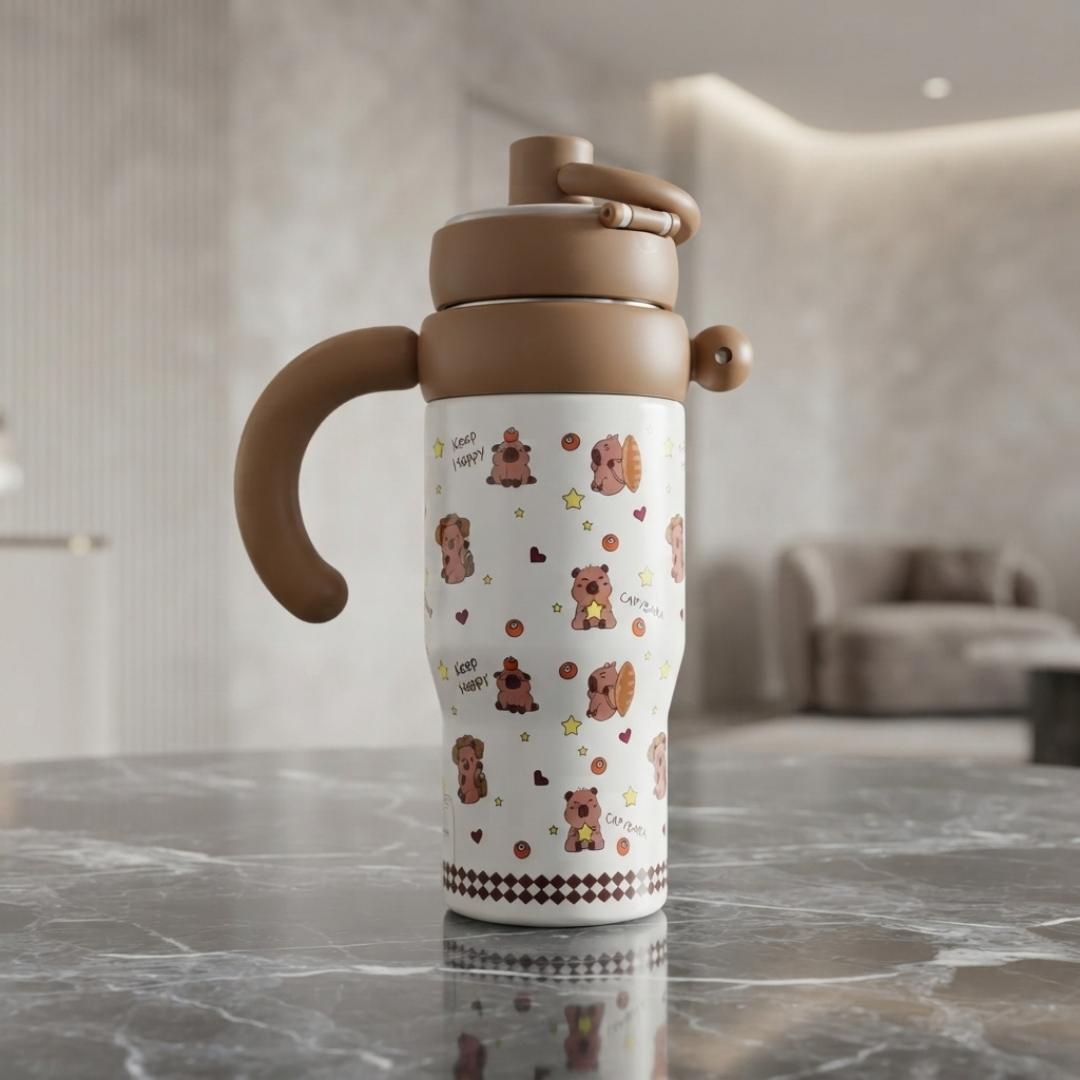 Capybara Print Sport Water Bottle
