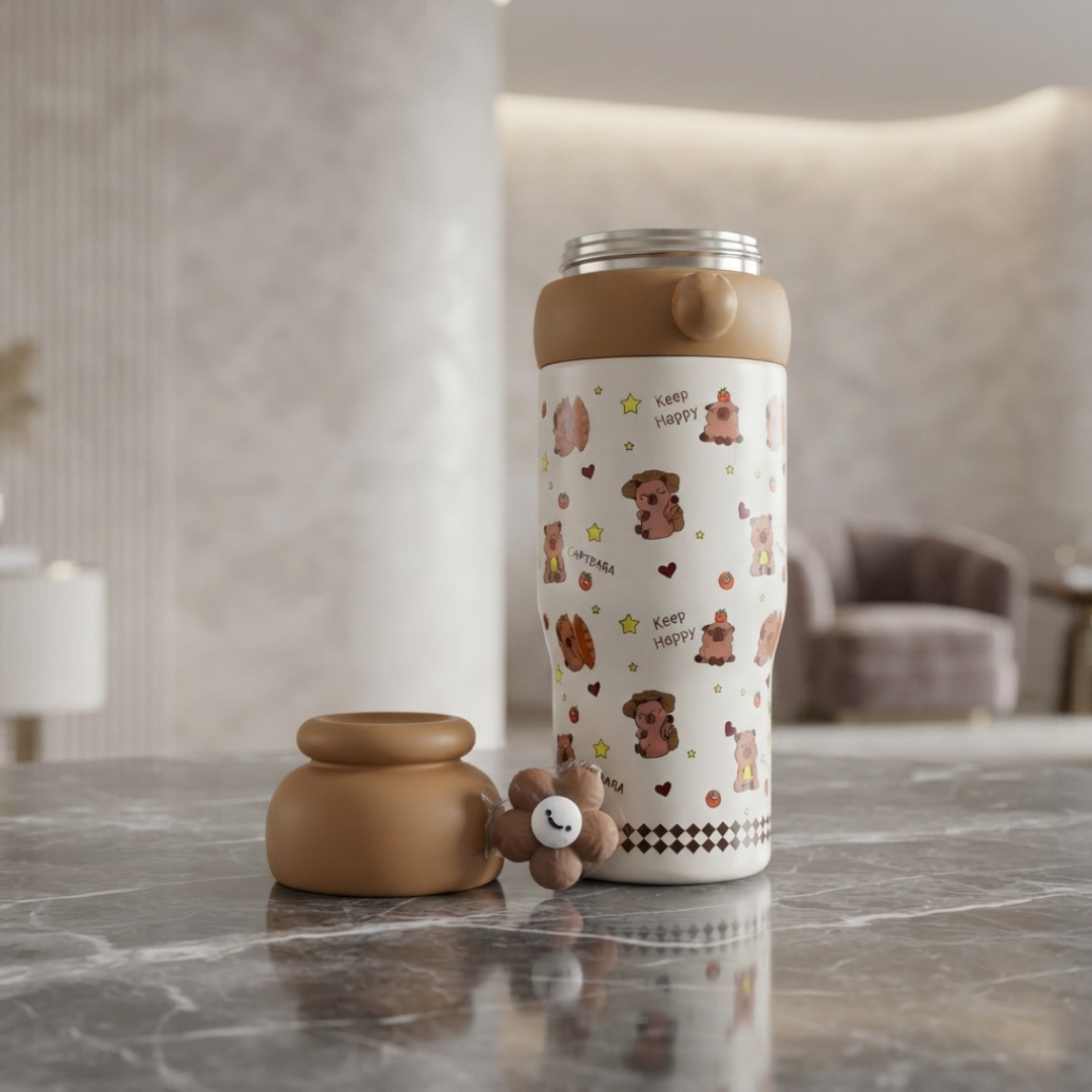 Capybara Print Sport Water Bottle