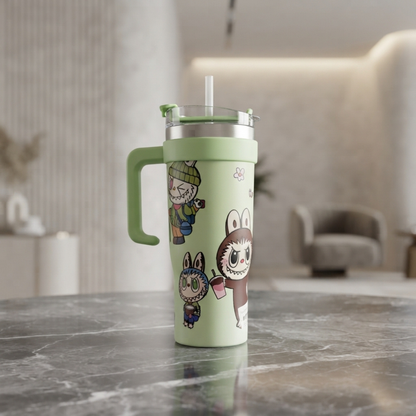 Green Cartoon Travel Tumbler