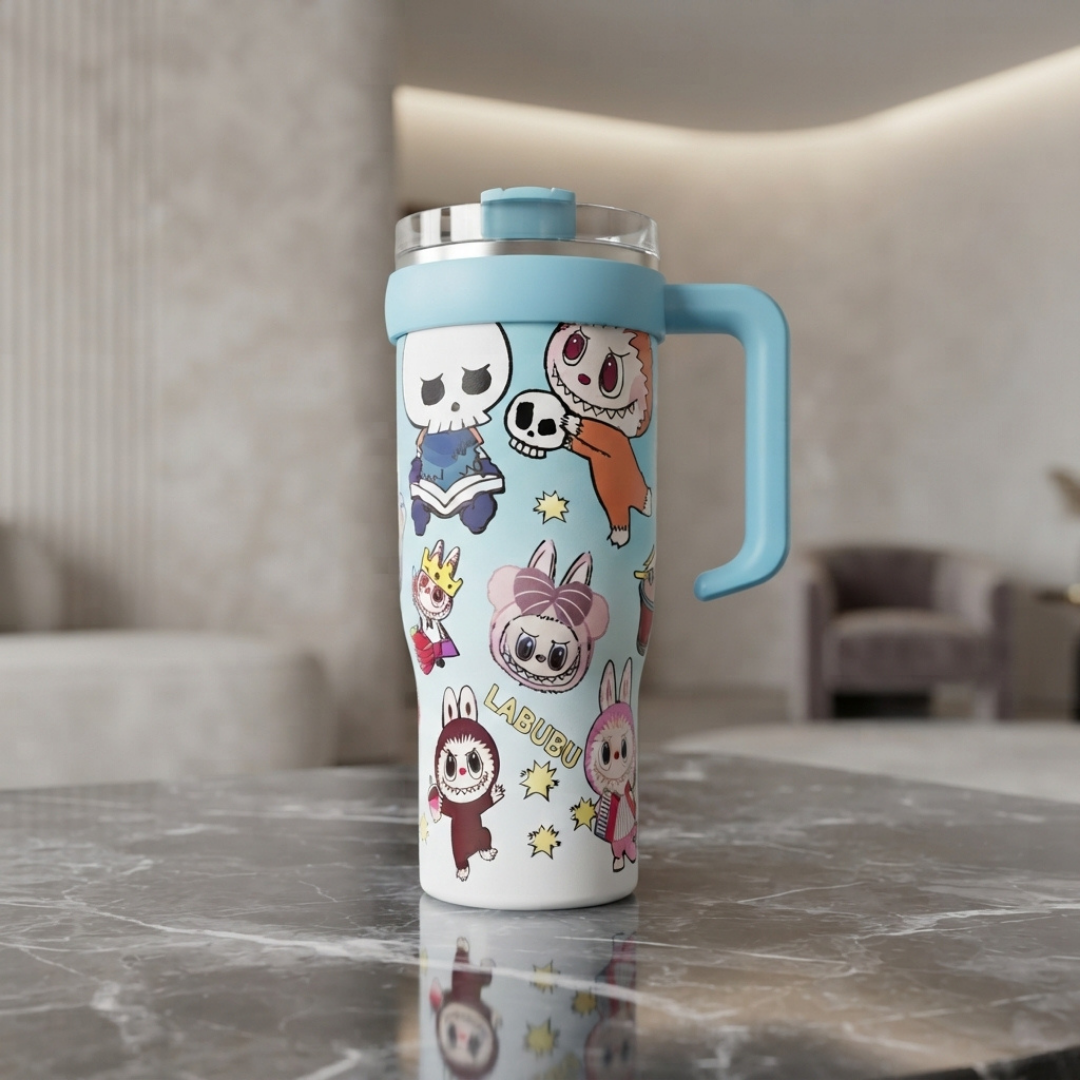 Labubu Cartoon Character Travel Tumbler