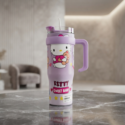 Hello Kitty & Bear Print Travel Mug
