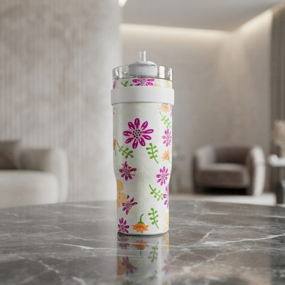 Colorful Wildflower Print Travel Tumbler