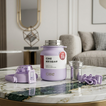 Lavender Stainless Steel Water Bottle