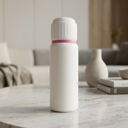 Cute Pink & White Kids Water Bottle