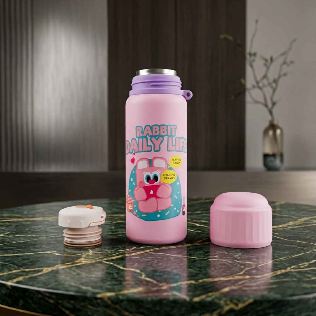 Cute Rabbit Daily Life Insulated Water Bottle