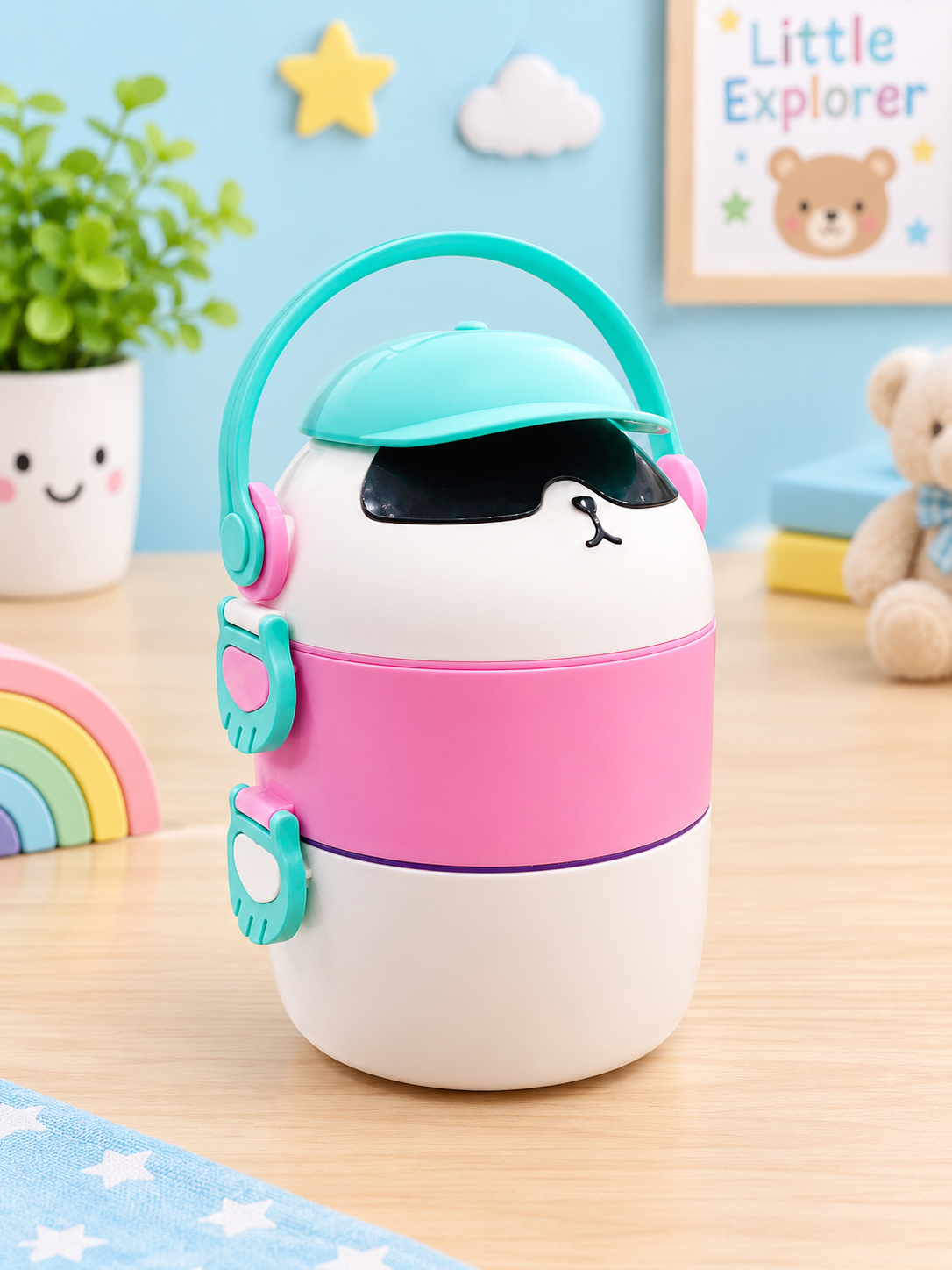Multi-Tier Container with Cap and Handle