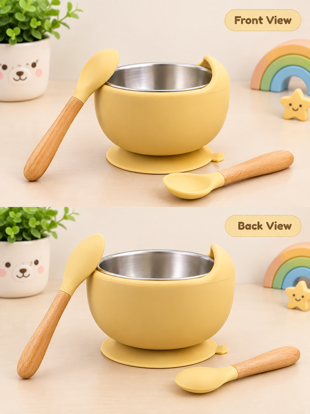 Baby Bowl with Wooden-Handled Spoon