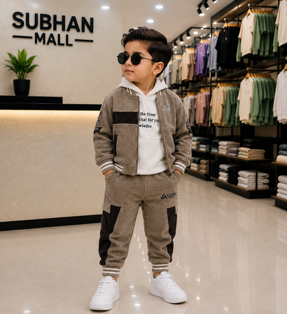 Boys' Trendy Olive 3-Piece Outfit Set