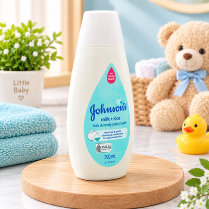 Johnson's Milk + Rice Hair & Body Baby Bath (200 mL)