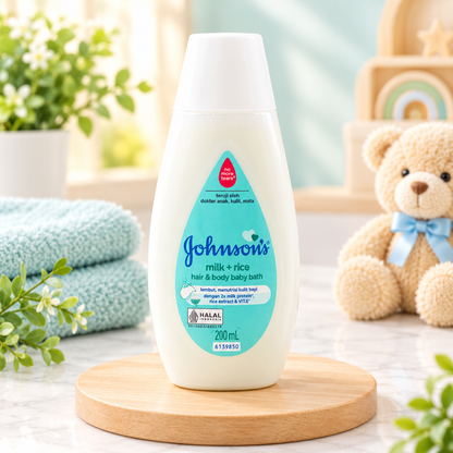 Johnson's Milk + Rice Hair & Body Baby Bath (200 mL)