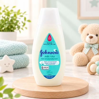 Johnson's Milk + Rice Hair & Body Baby Bath (100 mL)