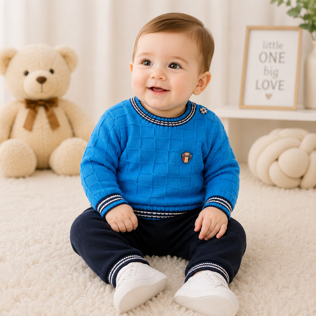 Baby Boys Blue Knit Sweater