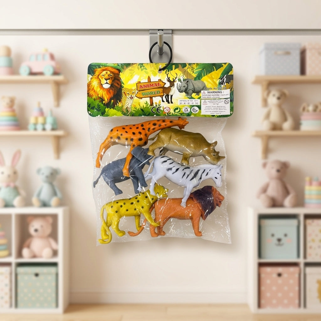 Wild Animal Toy Set – 6 Piece
