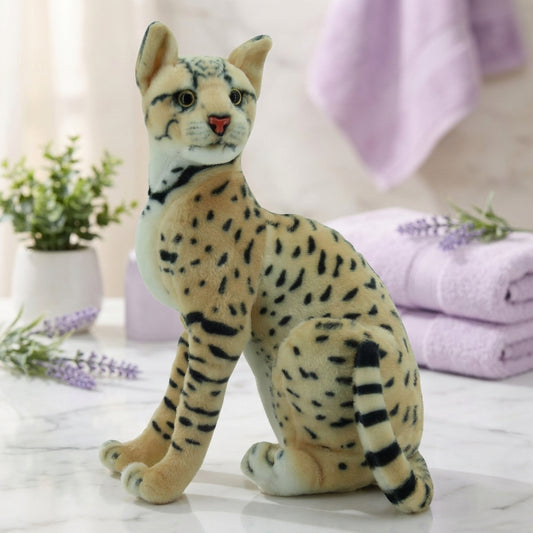 Realistic Leopard Cat Plush Toy