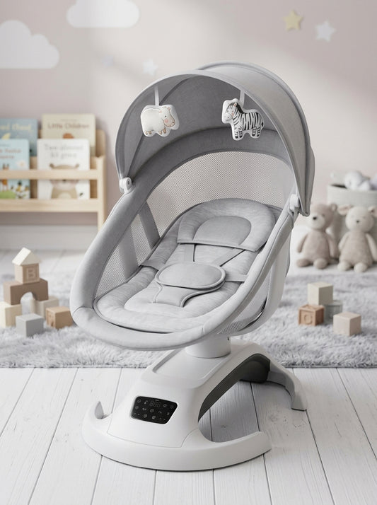 Baby Swing Chair with Canopy and Animal Toys