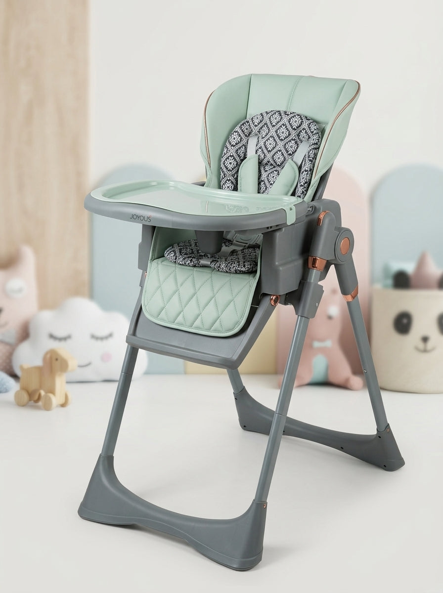Baby High Chair with Sage Mint Leatherette