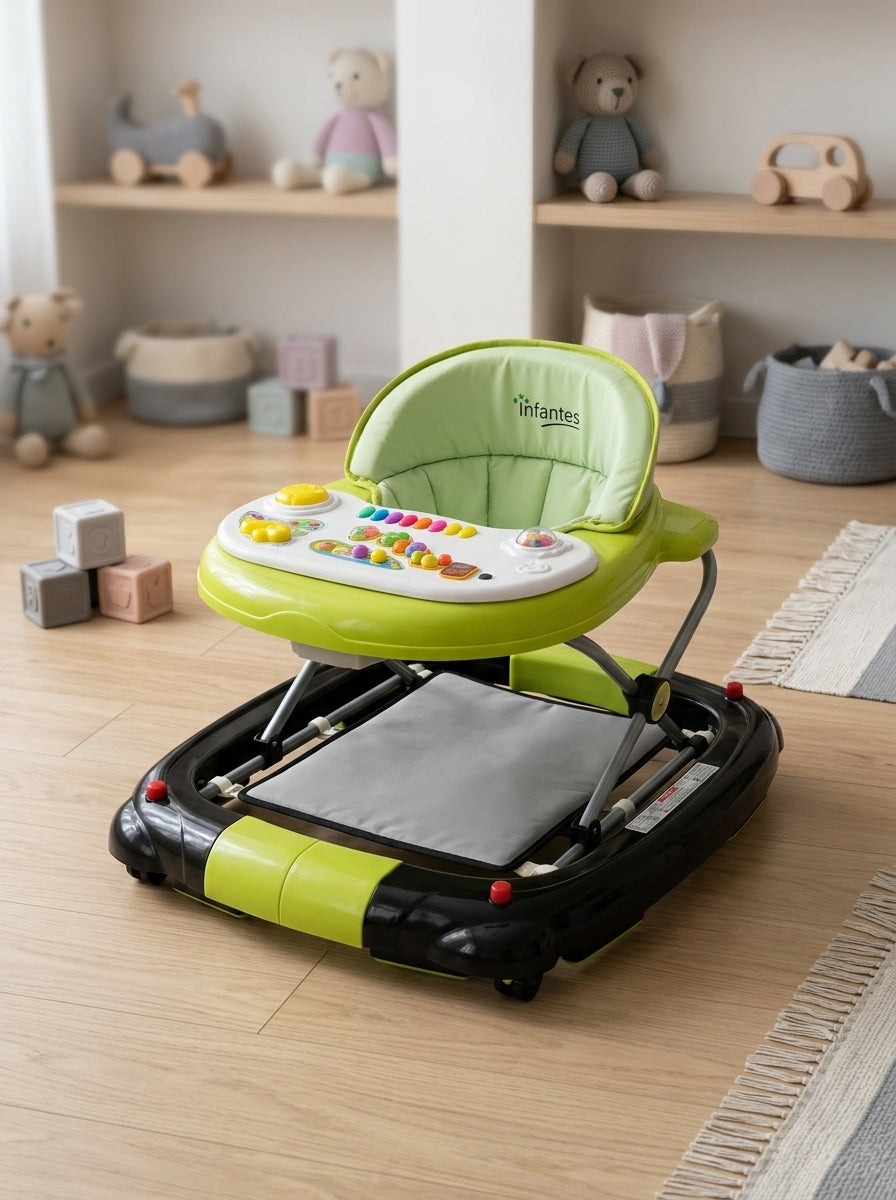 Infantes Green & Black Musical Baby Walker