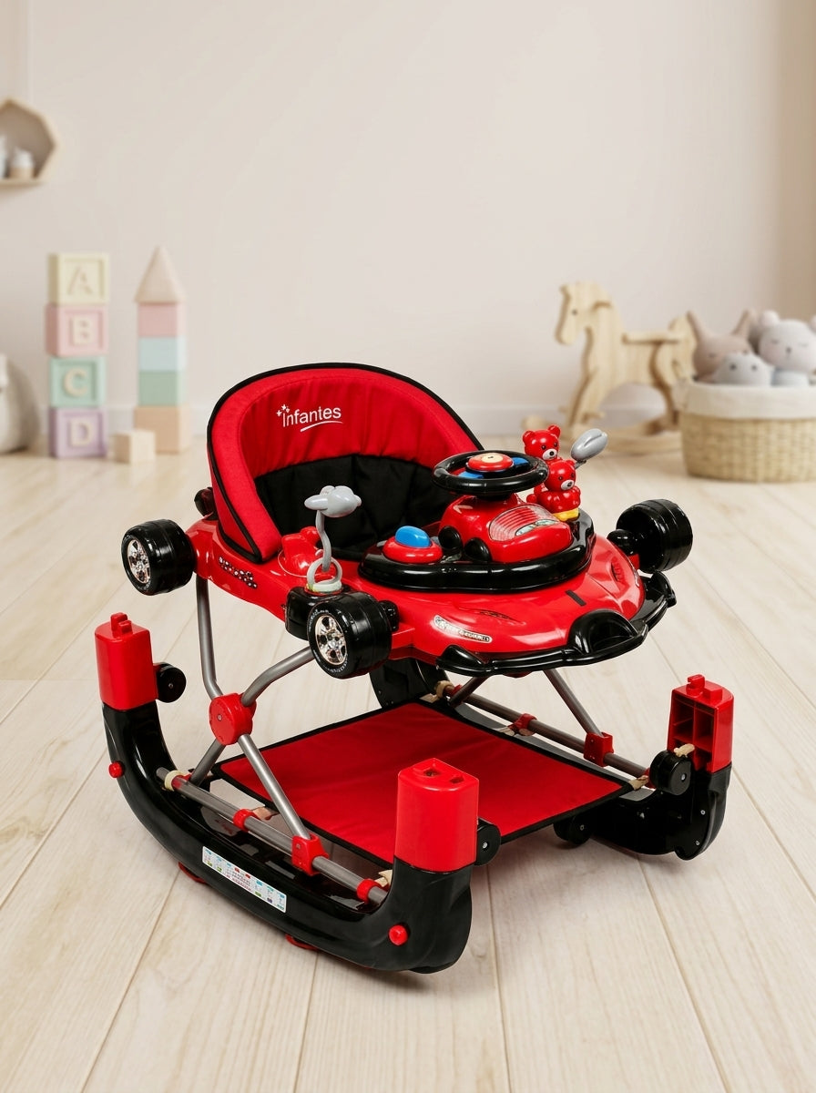 Infantes 2-in-1 Racer Baby Walker & Rocker