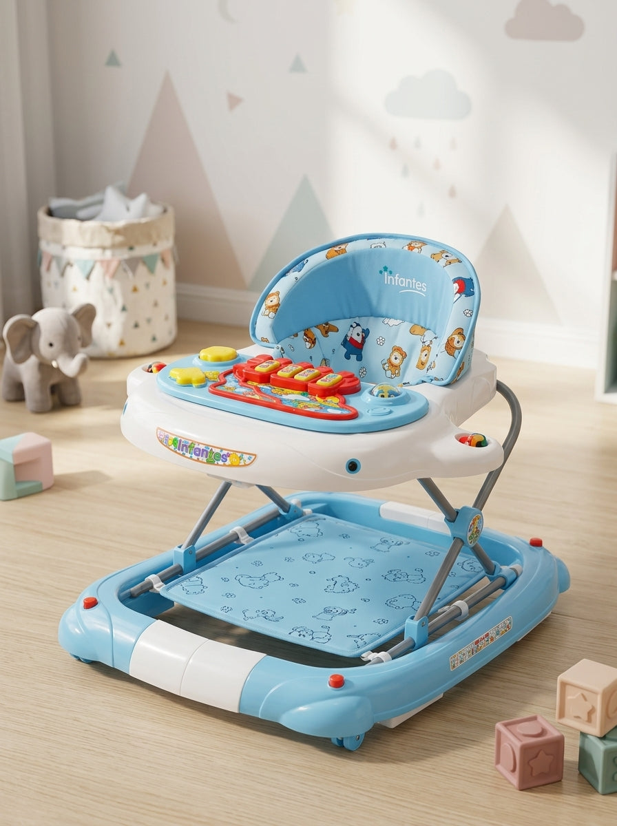 Infantes Blue Musical Baby Walker