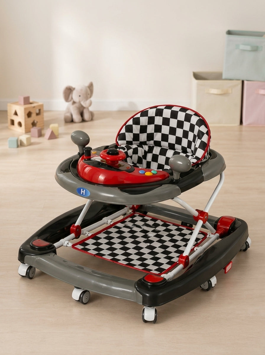 Checkered Race Car Baby Walker