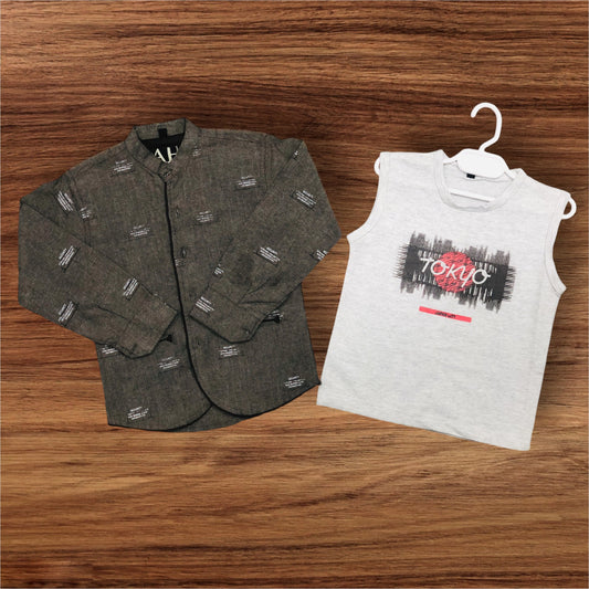 Coat Style Double Shirt | 4-15 Years