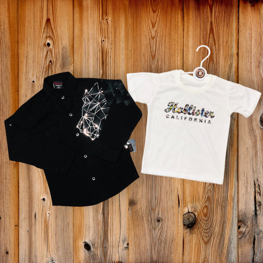 Black Double Shirt For Boy's | 4-8 Years