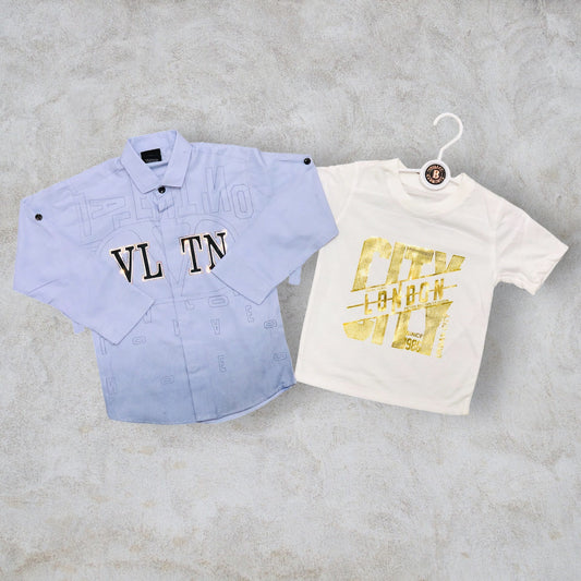 Sky Blue Double Shirt | 4-8 Years