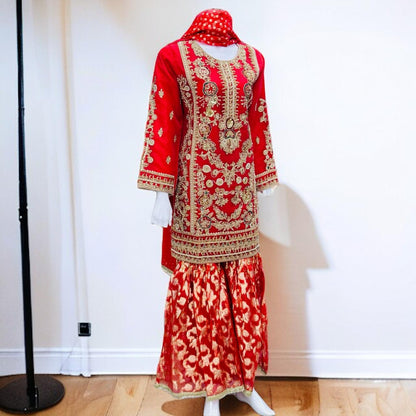 Ladies Fanny Short Kameez And Sharara