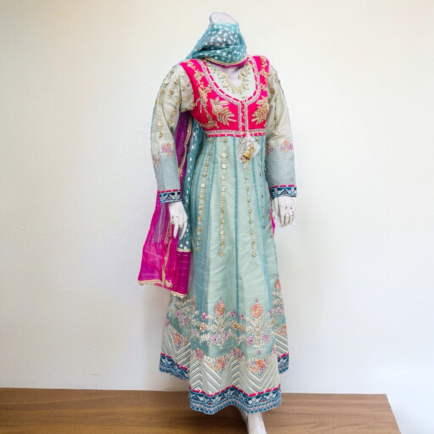 Ladies Long Frock With EMBROIDERY Subhan MAll