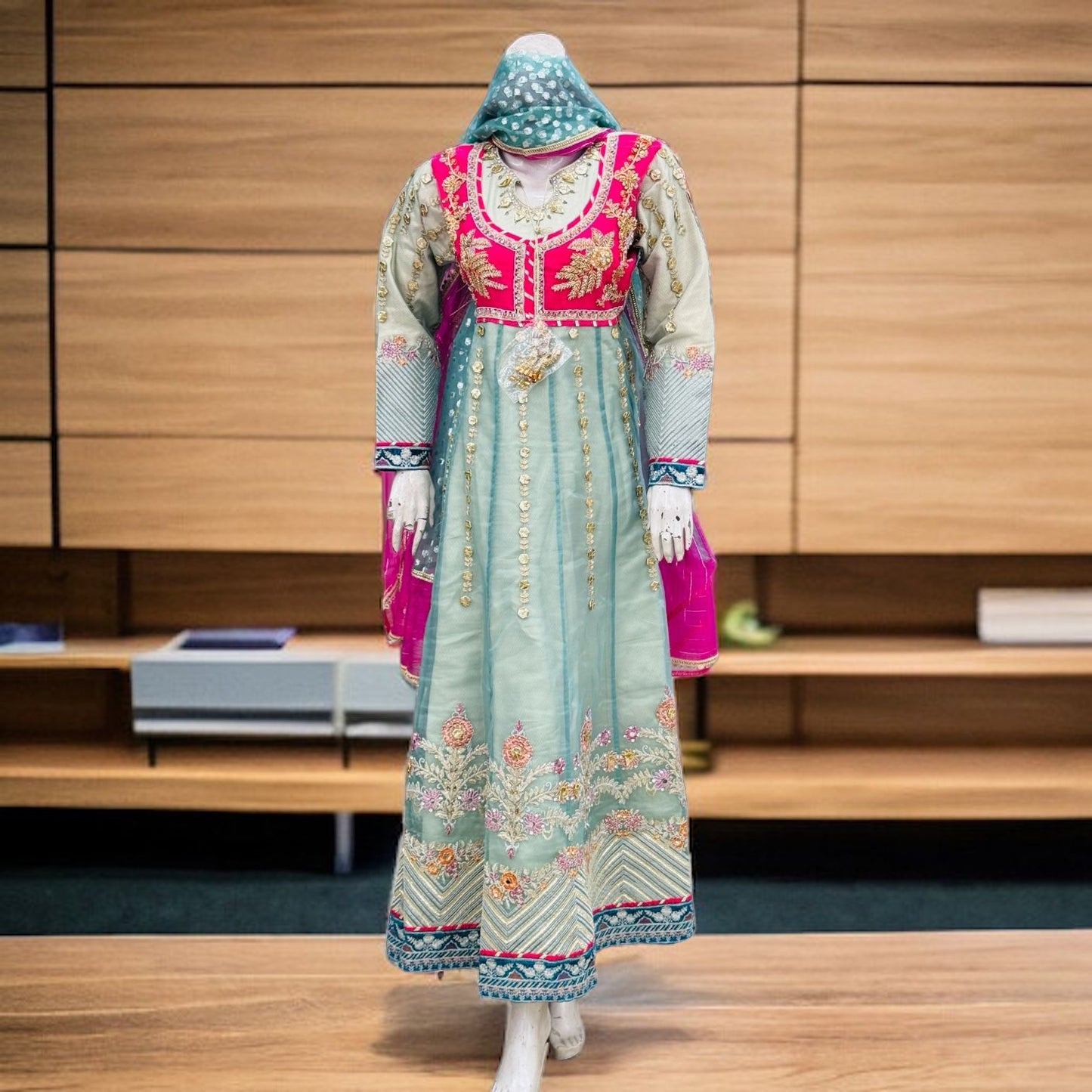 Ladies Long Frock With EMBROIDERY