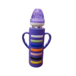 Purple Baby Feeding Bottle with Soft Silicone Nipple & Dual Handles
