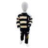 Kids Winter Knit Sweater & Pant Outfit Set – Black & Cream Striped Woolen Dress