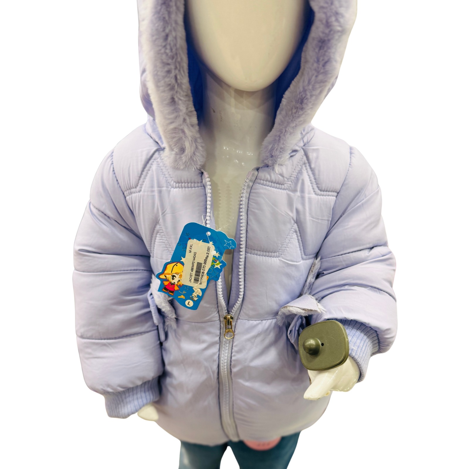 Girls Winter Padded Hooded Jacket with Fur Lining - Image 3
