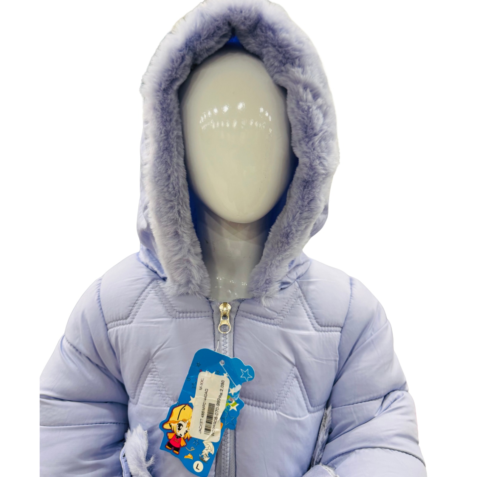 Girls Winter Padded Hooded Jacket with Fur Lining - Image 4