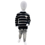 Boys Striped Knitted Sweater & Denim Jeans Winter Set