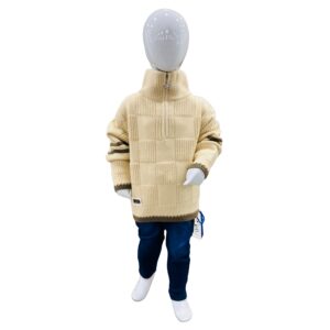 Boys High-Neck Knit Winter Sweater & Trouser Set – Cream