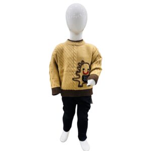 Boys Winter Cartoon Knit Sweater & Trouser Set – Warm Cute Kids Outfit