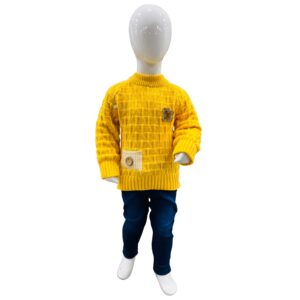 Boys Winter Textured Knit Sweater & Trouser Set – Warm Stylish Kids Outfit