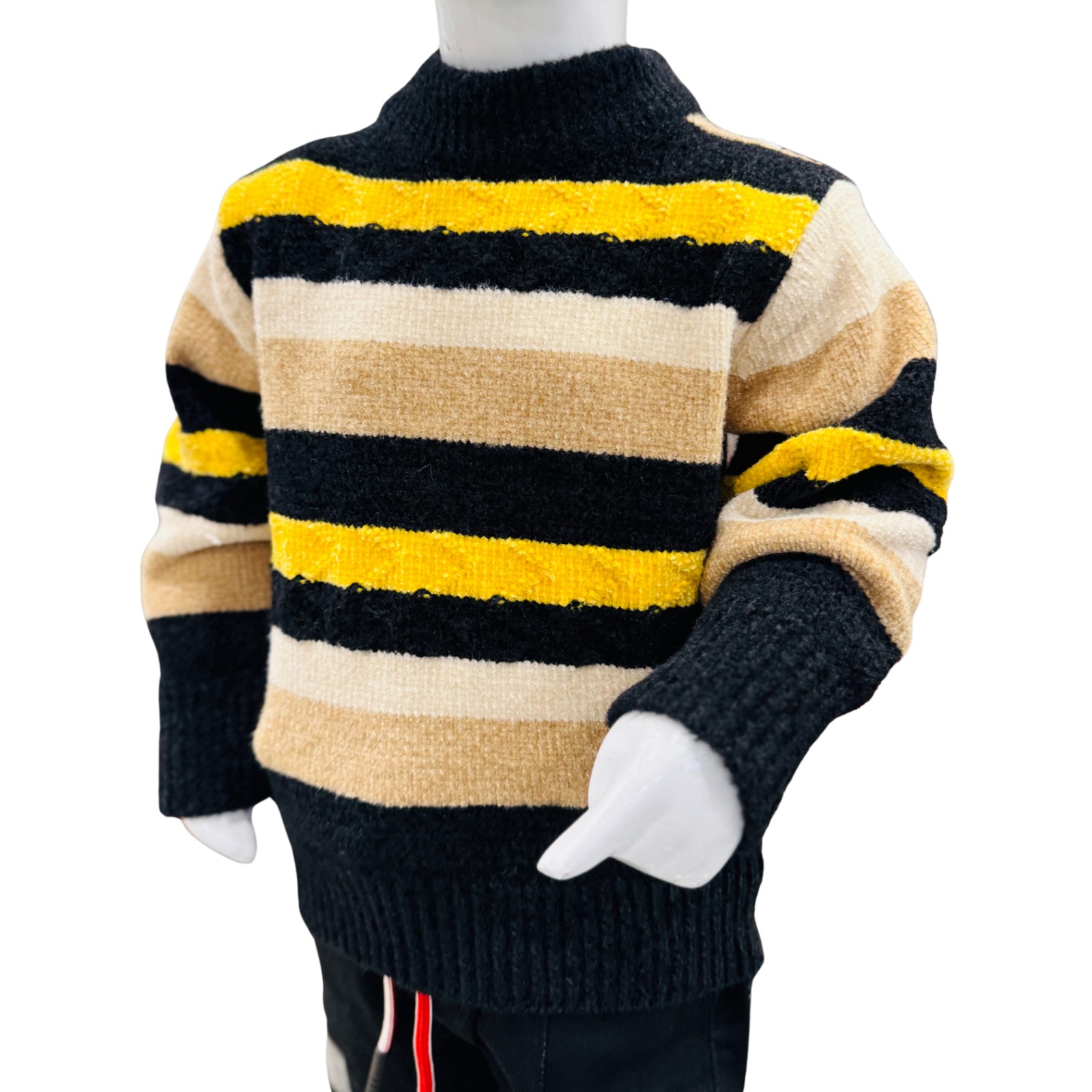 Boys Striped Winter Knit Sweater & Trouser Set – Warm Stylish Kids Outfit - Image 3