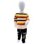 Boys Multicolor Striped Winter Knit Sweater & Trouser Set – Warm Kids Outfit