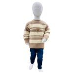 Boys Beige Cable Knit Winter Sweater & Trouser Set – Warm & Stylish Kids Outfit