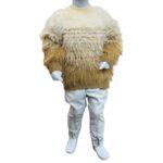 Girls Two-Tone Furry Knit Sweater – Cozy & Stylish Winter Wear