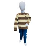 Boys Brown & Cream Striped Knit Sweater
