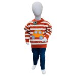 Boys Rust Striped Knit Sweater – Cute Car Design