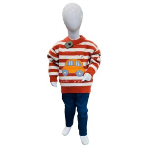 Boys Rust Striped Knit Sweater – Cute Car Design